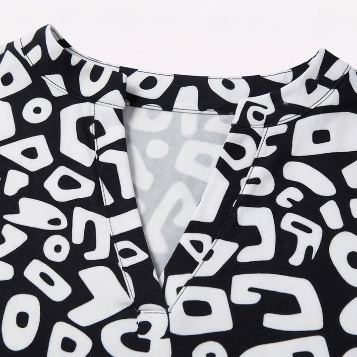 Vivara™ – Breezy V-Neck Printed Dress