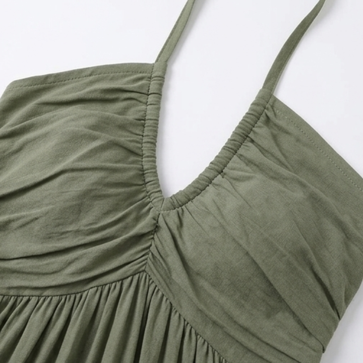 Solenne™ - Flowy Halter Maxi Dress for Effortless Style