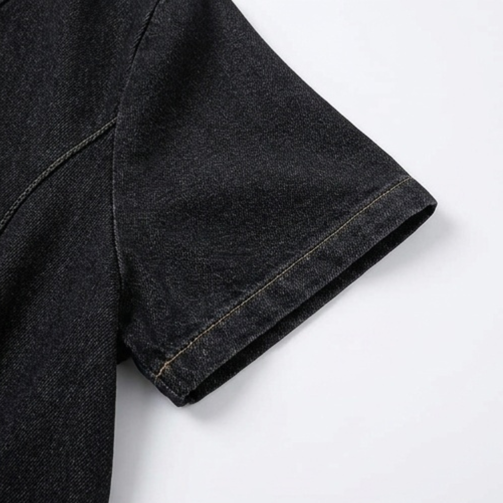 Aurelene™ – V-Neck Denim Dress with Pockets