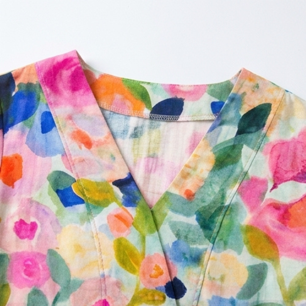 Florenza™ – Painted Floral Plus-Size Midi Dress
