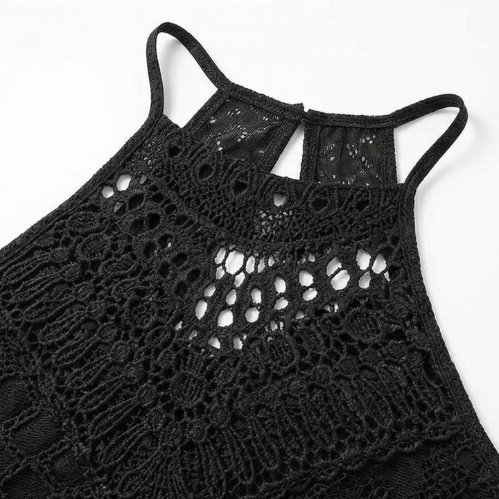 Vivara™ – Lace Halterneck Maxi Dress