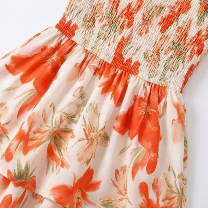 Florenza™ – Smocked Square-Neck Floral Maxi