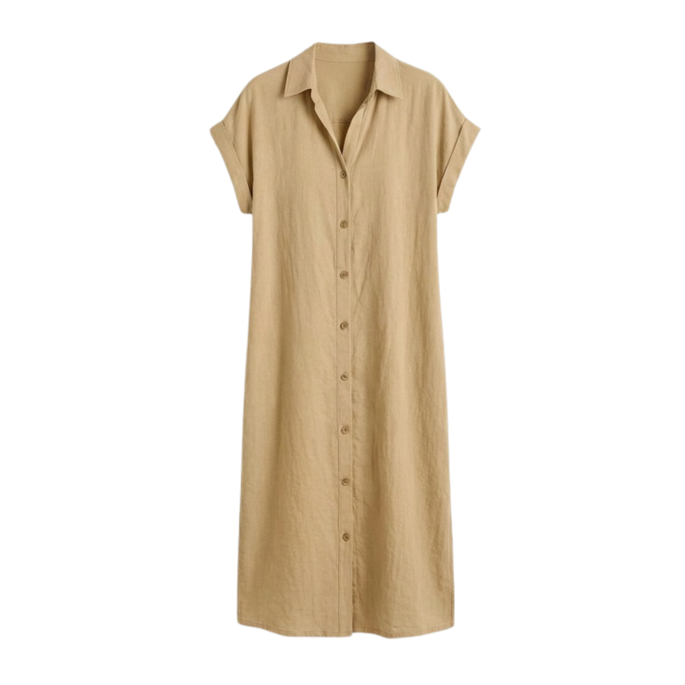 Solenya™ – Breezy Button-Down Midi Dress