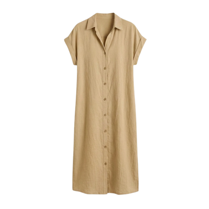 Solenya™ – Breezy Button-Down Midi Dress