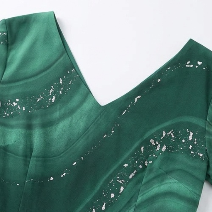 Osyla™ - Flowing Marbled Midi Dress for Special Occasions