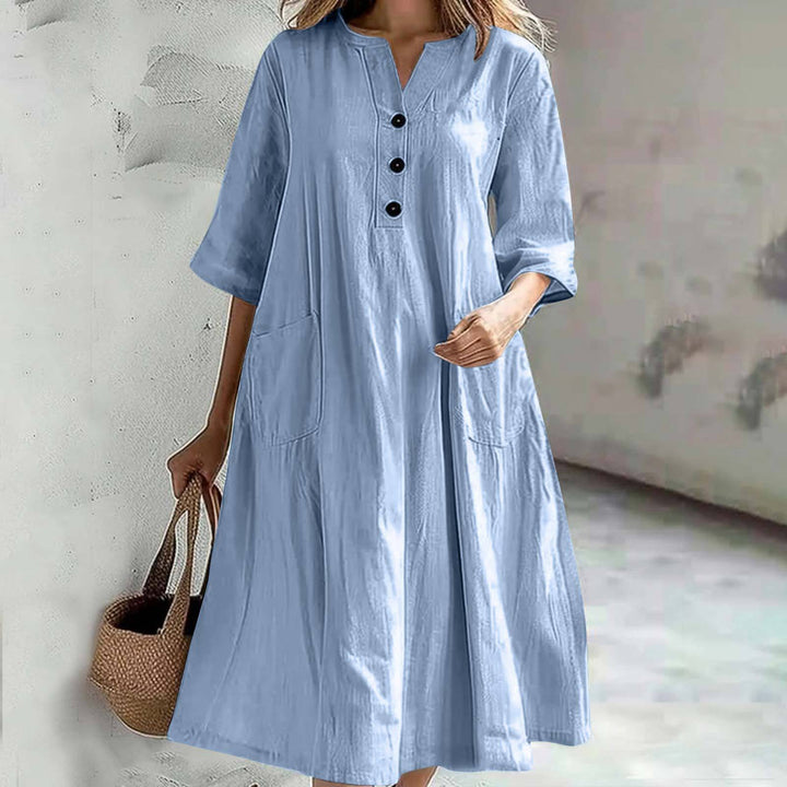 Zara | Stunning V-neck Half Sleeved Dress