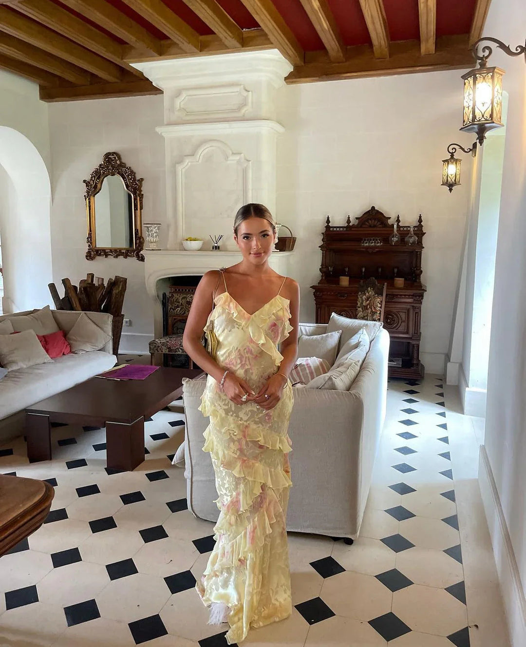 Katherine | Ruffle Maxi Wedding Guest Dress