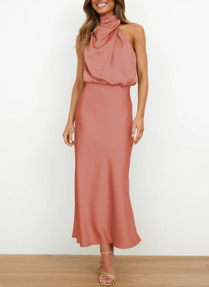 Mira | Sleeveless Satin Wedding Guest Dress