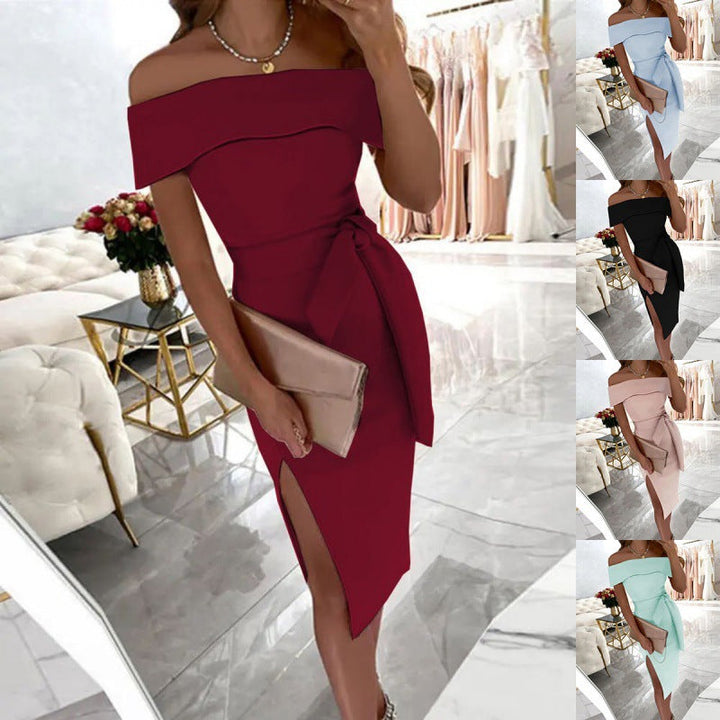 Gabriella | Off-Shoulder Bodycon Wedding Guest Dress
