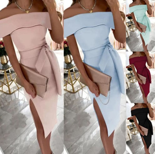 Gabriella | Off-Shoulder Bodycon Wedding Guest Dress