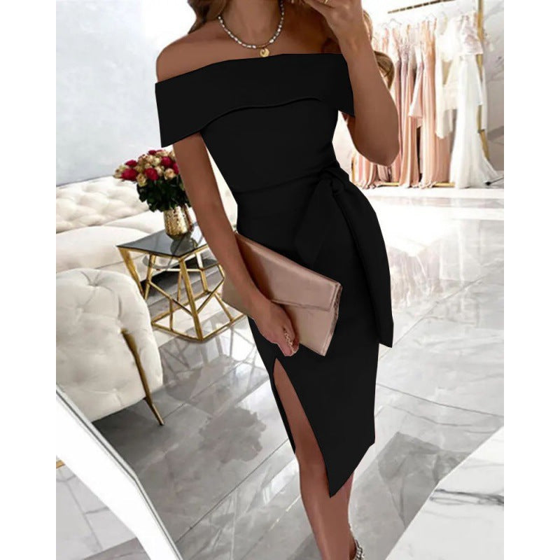 Gabriella | Off-Shoulder Bodycon Wedding Guest Dress