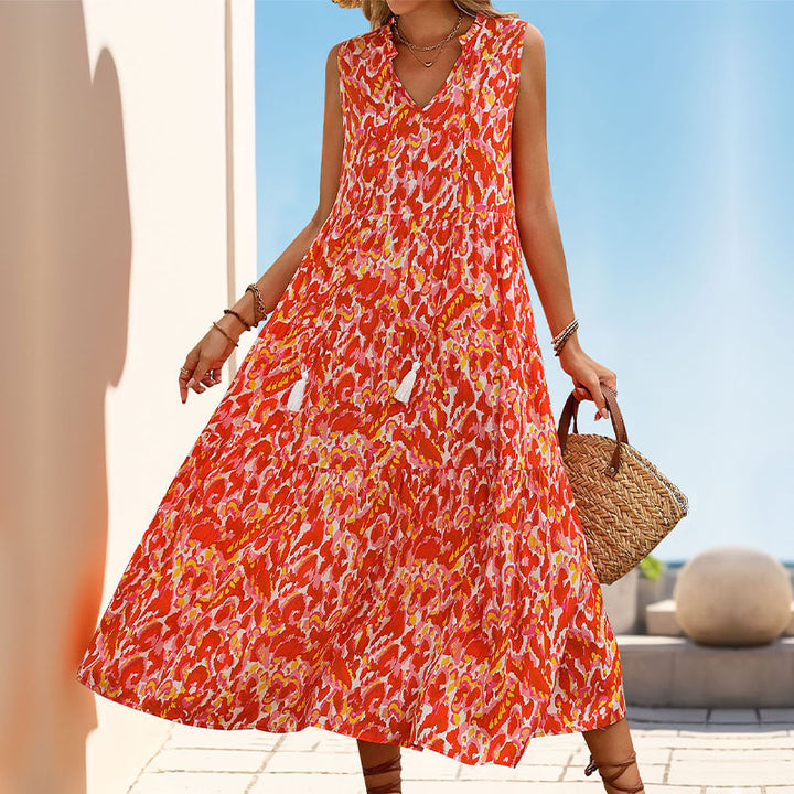 Aurora | Bohemian V-neck Tassel Dress