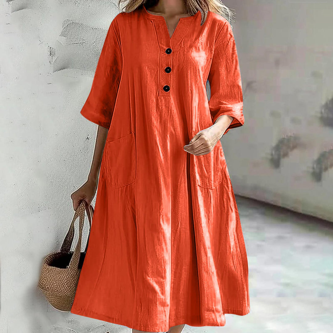 Zara | Stunning V-neck Half Sleeved Dress