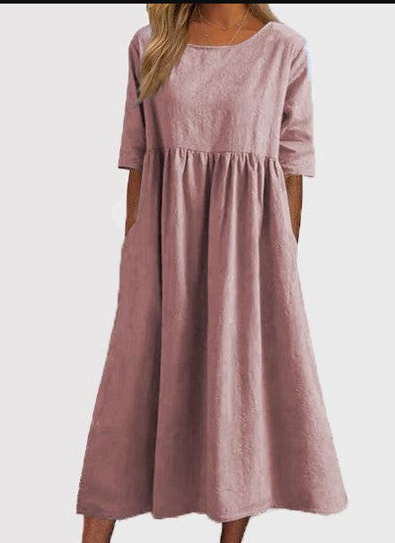 Serena | Slouchy-Fit Pleated Midi Dress