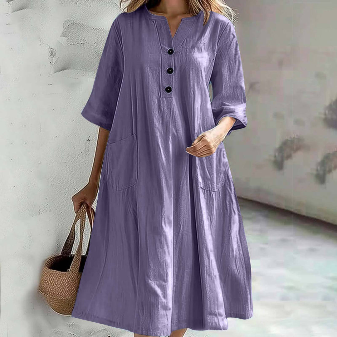 Zara | Stunning V-neck Half Sleeved Dress