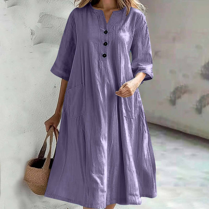 Zara | Stunning V-neck Half Sleeved Dress