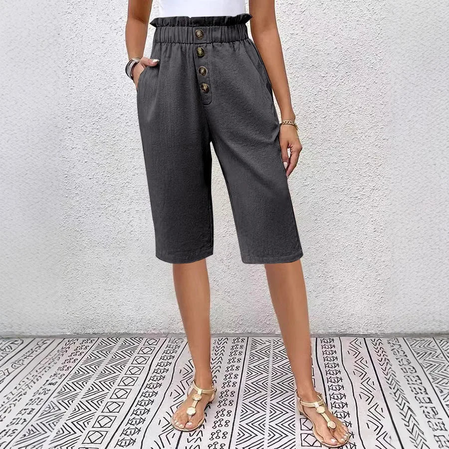 Éloane | Linen-Cotton Bermuda Shorts