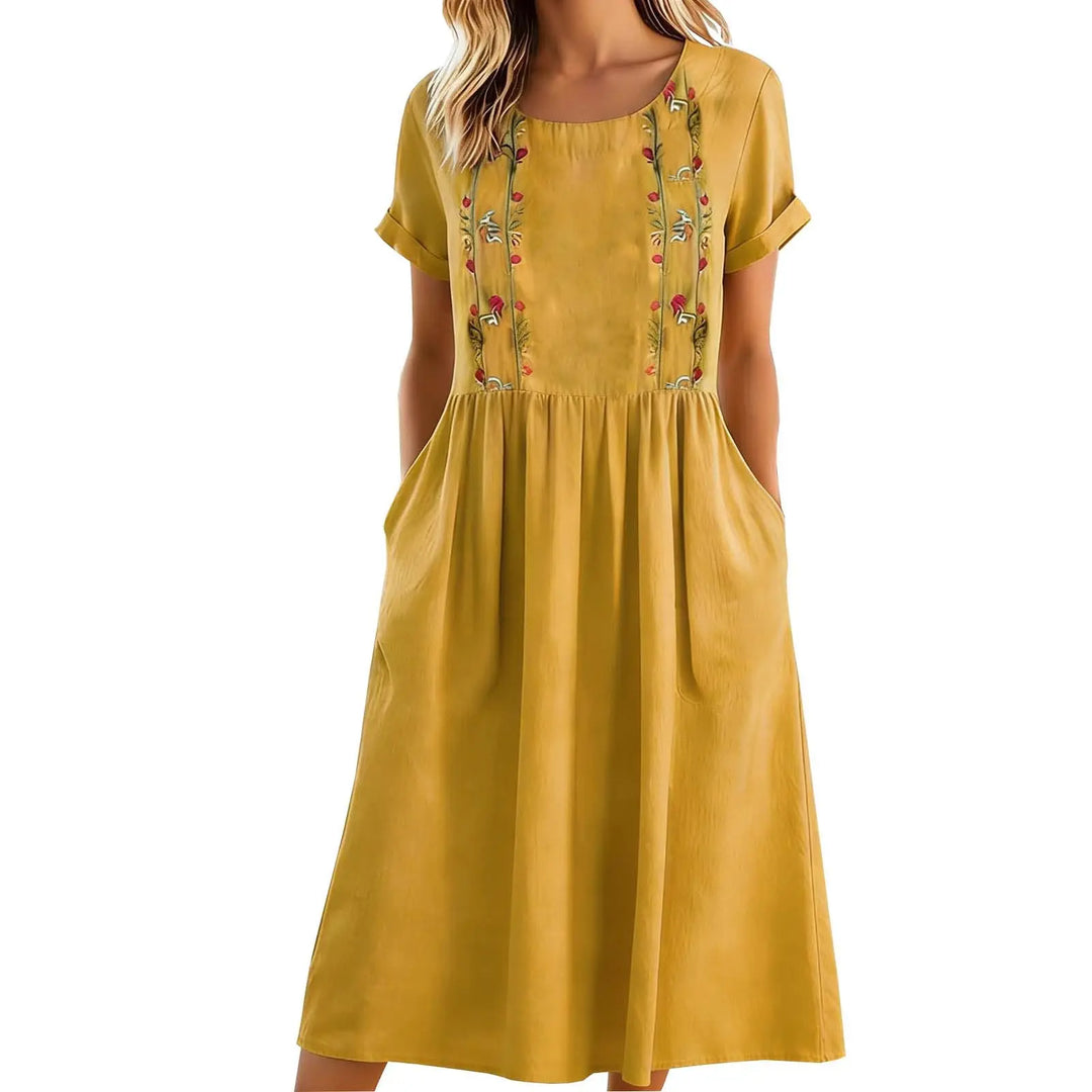 Ember™ - Linen Embroidered Dress