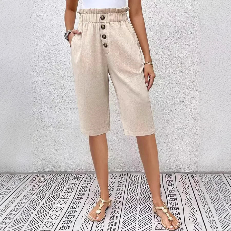Éloane | Linen-Cotton Bermuda Shorts
