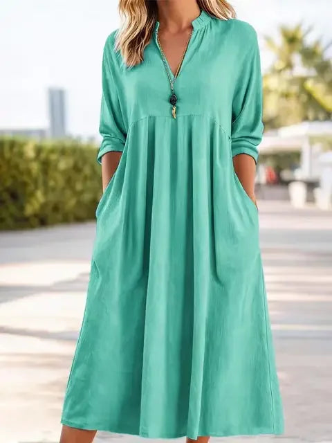Roslyn™ - Linen A-Line Beach Dress