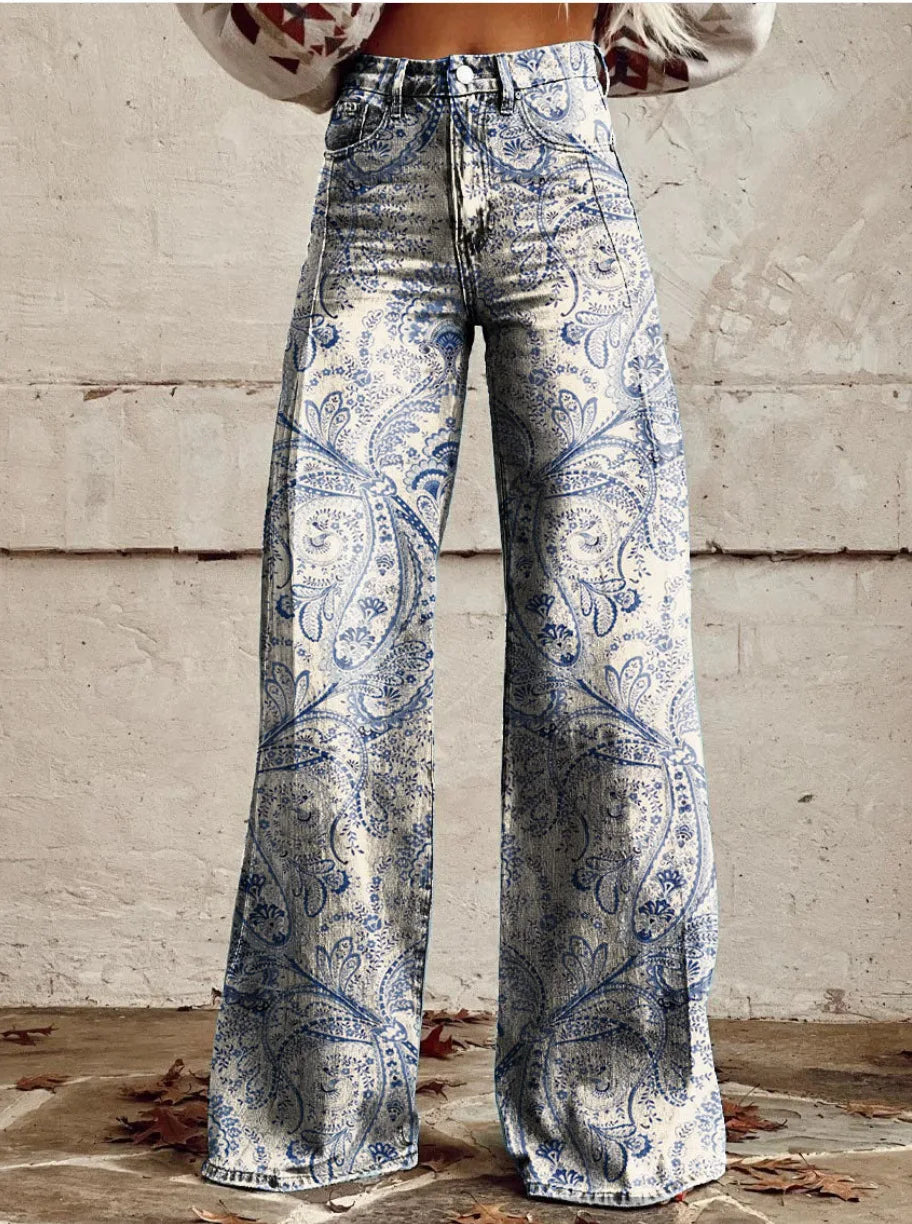 Azly | Linen Floral Pants