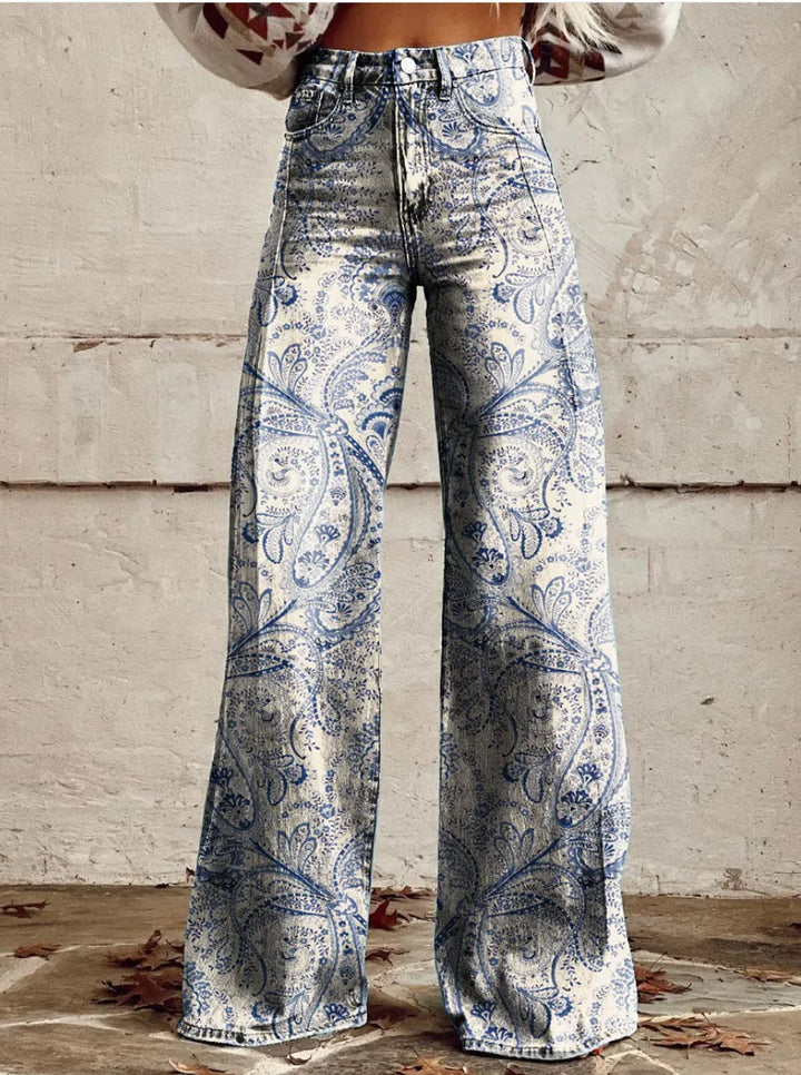 Azly | Linen Floral Pants