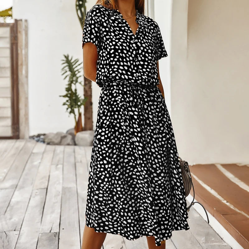 Pippa™ - Polka Dot Button Dress
