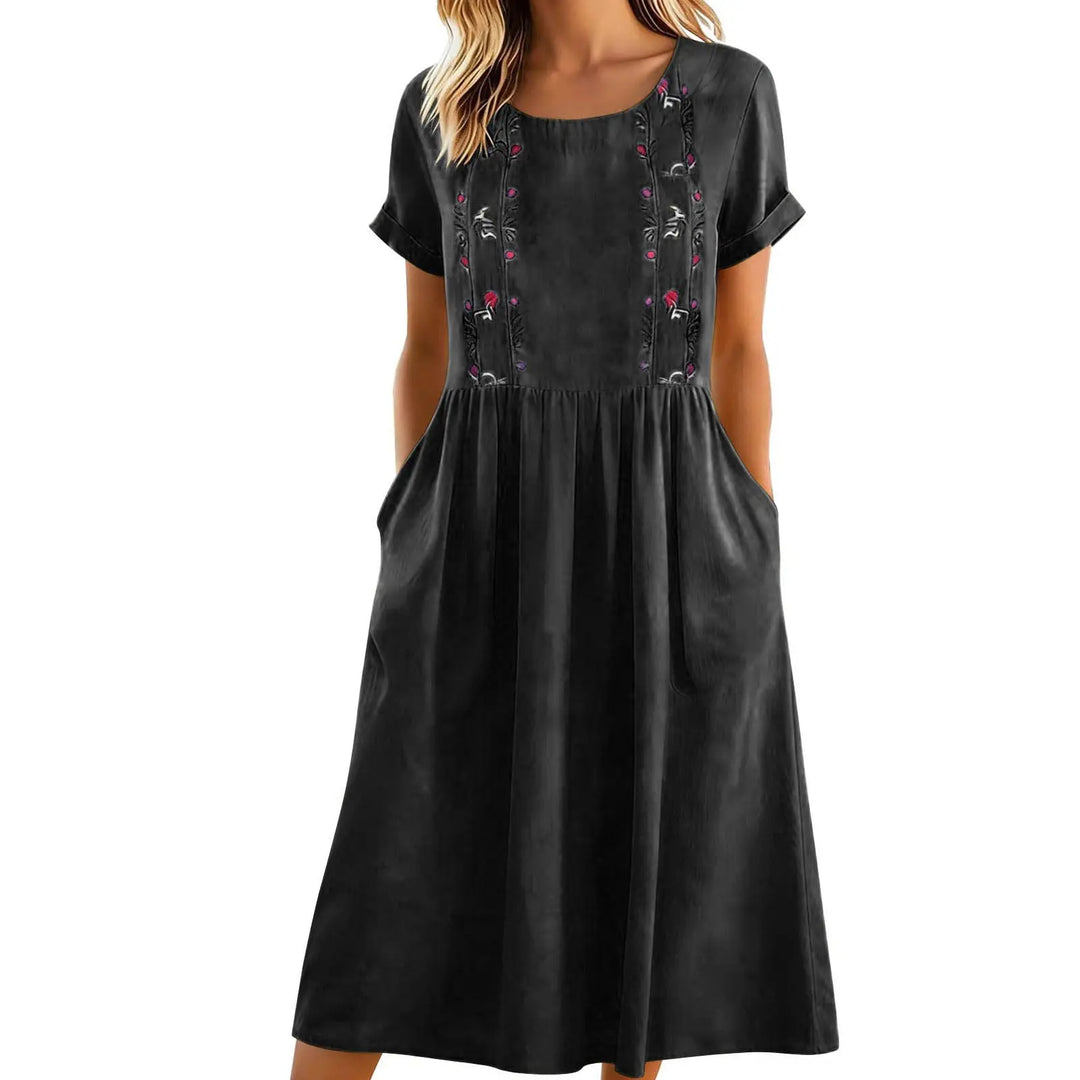 Ember™ - Linen Embroidered Dress