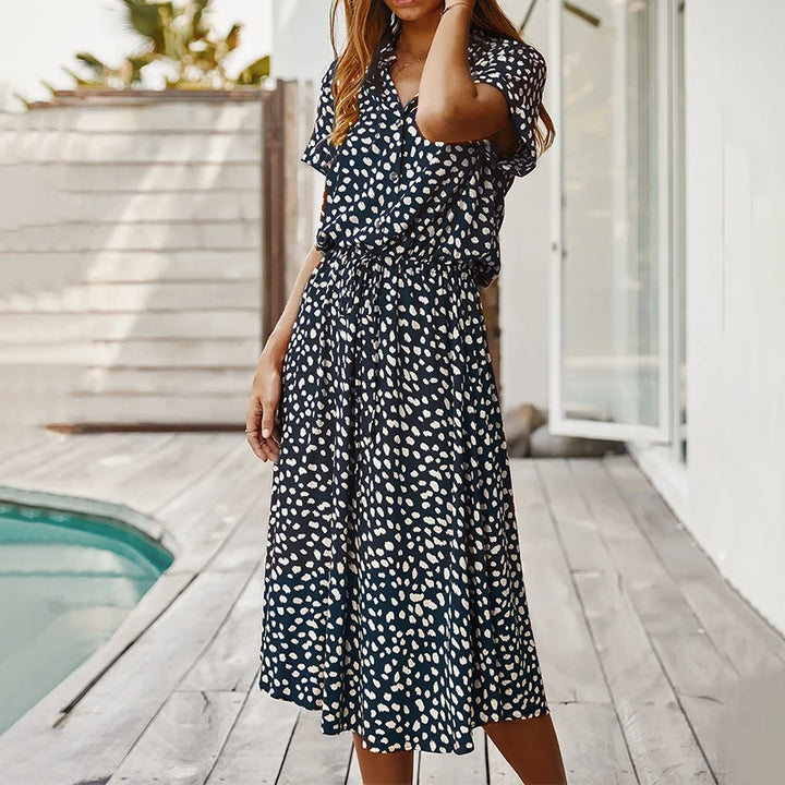 Pippa™ - Polka Dot Button Dress