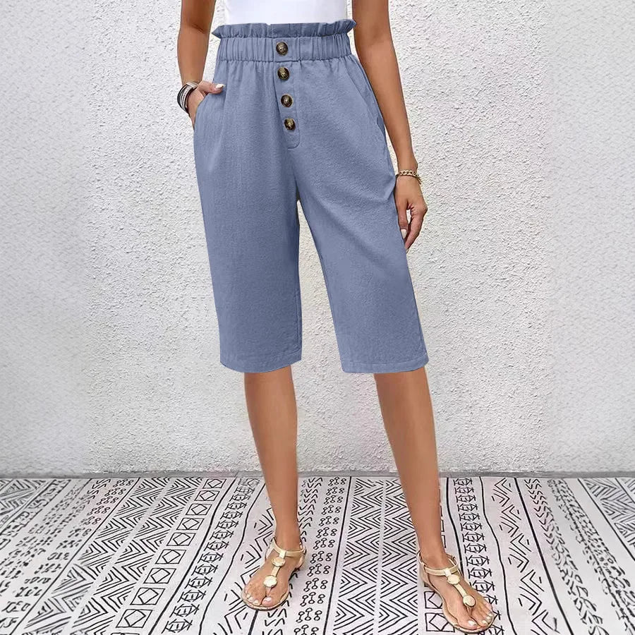 Éloane | Linen-Cotton Bermuda Shorts