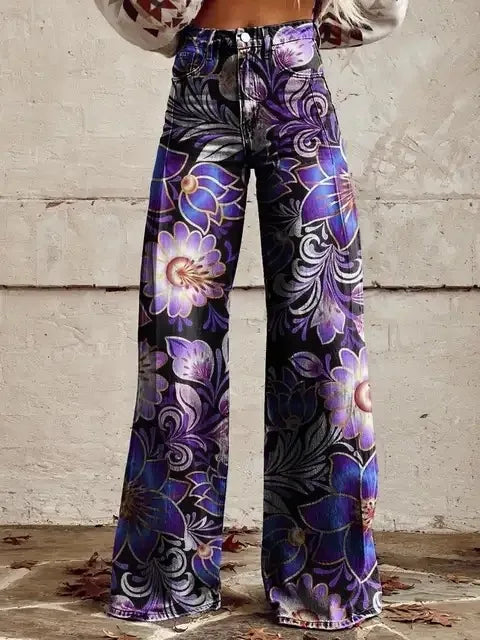 Azly | Linen Floral Pants