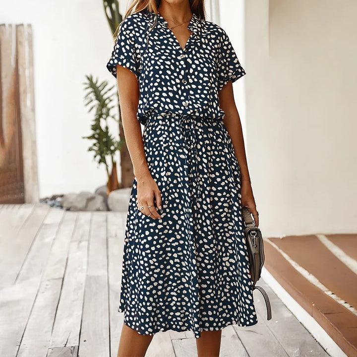 Pippa™ - Polka Dot Button Dress