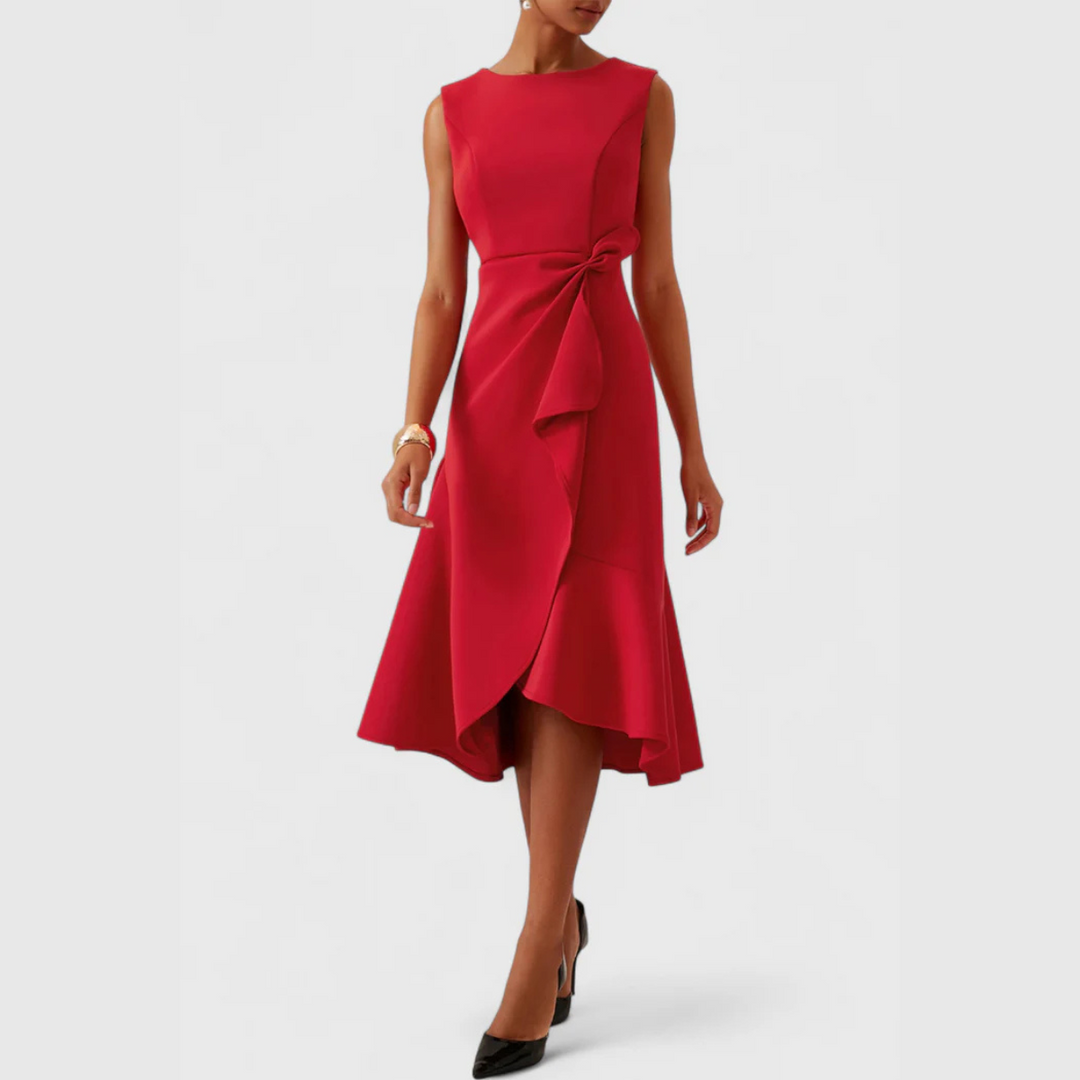 Sheila | Draped Midi Wedding Guest Dress