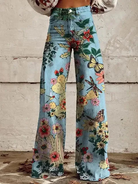 Azly | Linen Floral Pants