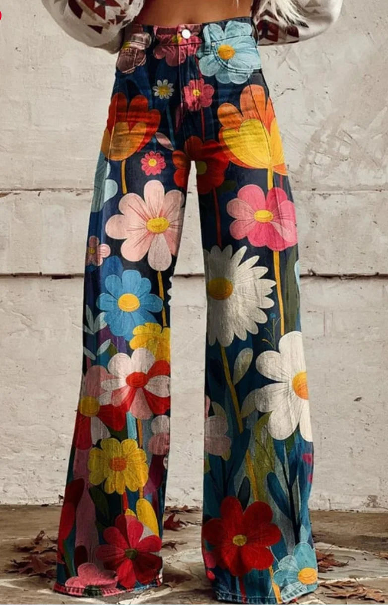 Azly | Linen Floral Pants