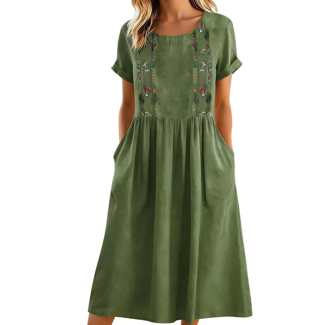 Ember™ - Linen Embroidered Dress