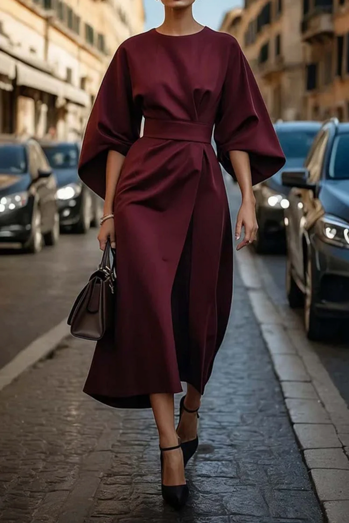 Aria | Belted Maxi Wedding Guest Dress