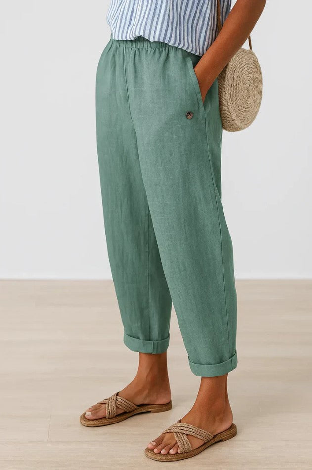 Elara | Linen Casual Trousers