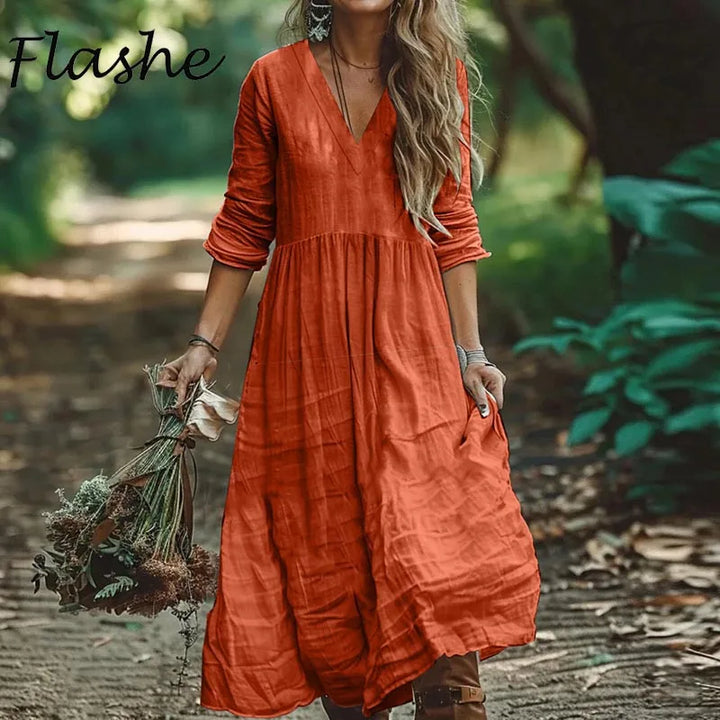 Petra™ - Cotton Linen Maxi Dress