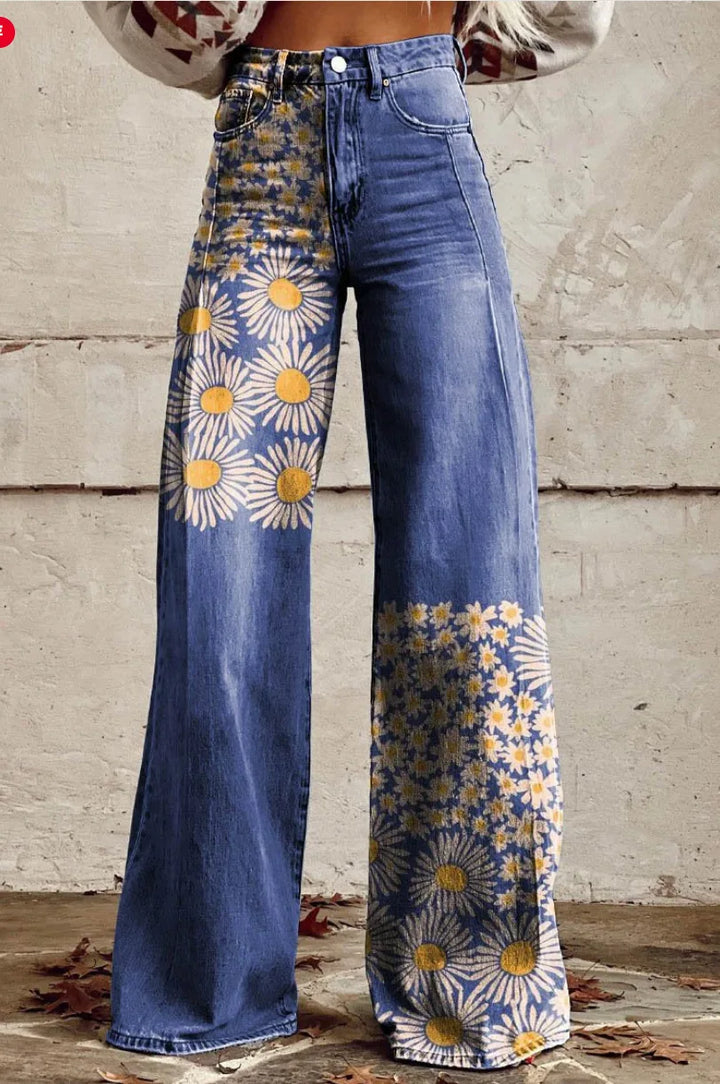 Azly | Linen Floral Pants