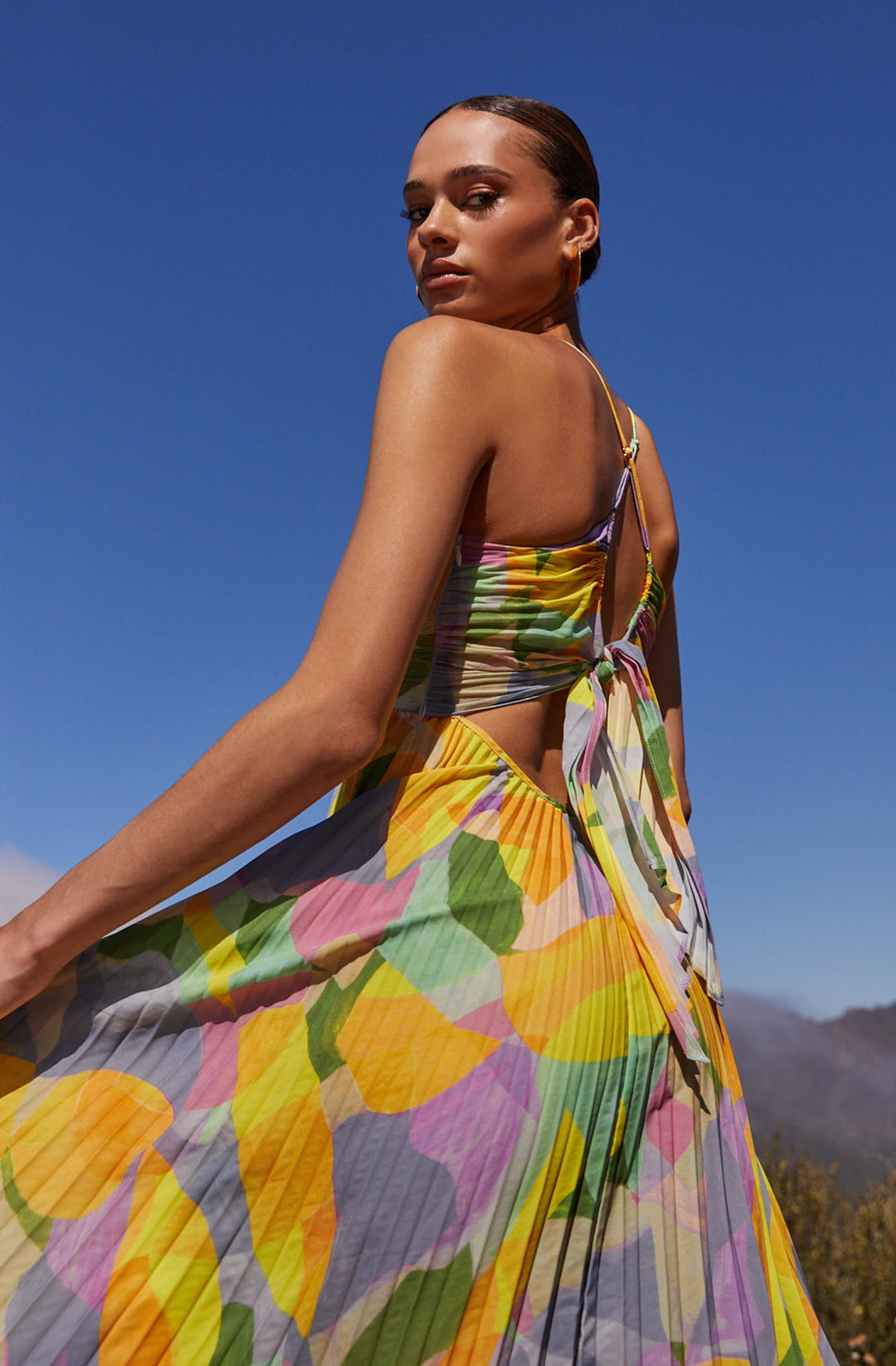 Lisa | Pleated Floral Wedding Guest Dress