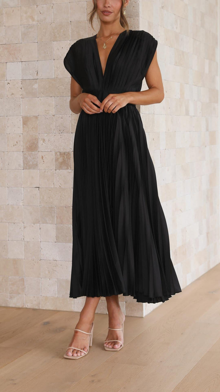 Maria | Pleated Maxi Wedding Guest Dress