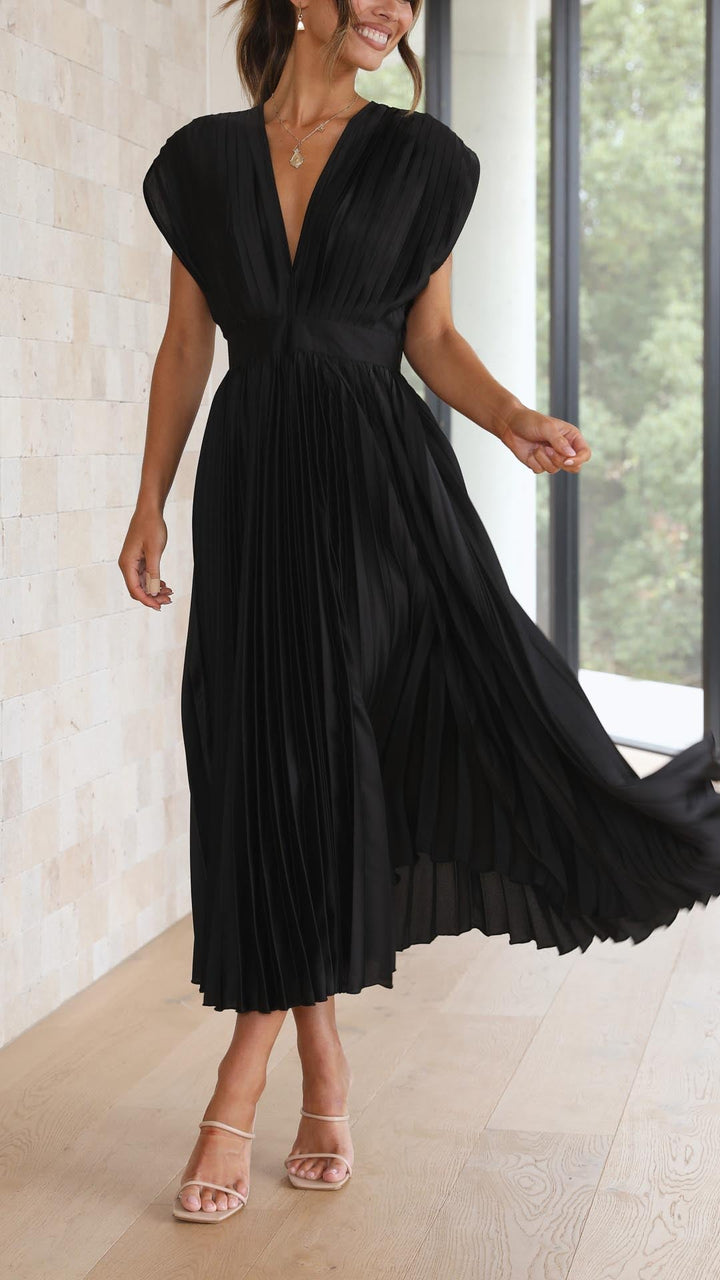 Maria | Pleated Maxi Wedding Guest Dress