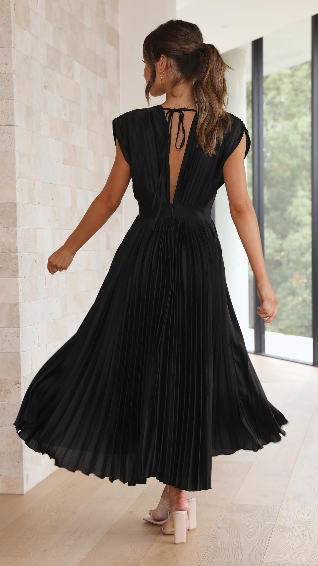 Maria | Pleated Maxi Wedding Guest Dress