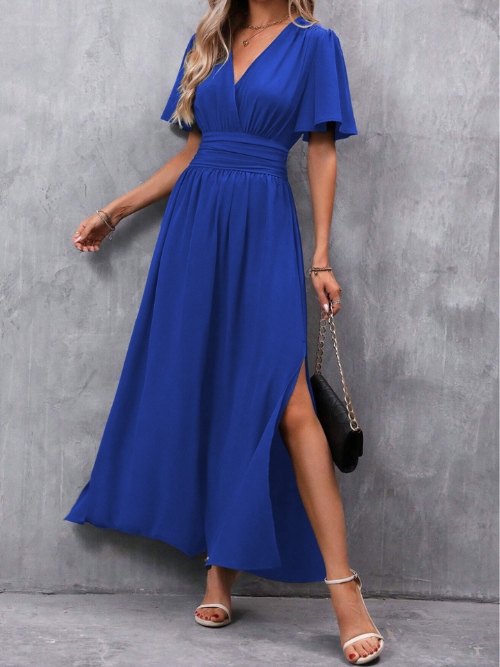 Eliza | Belted Maxi Wedding Guest Dress