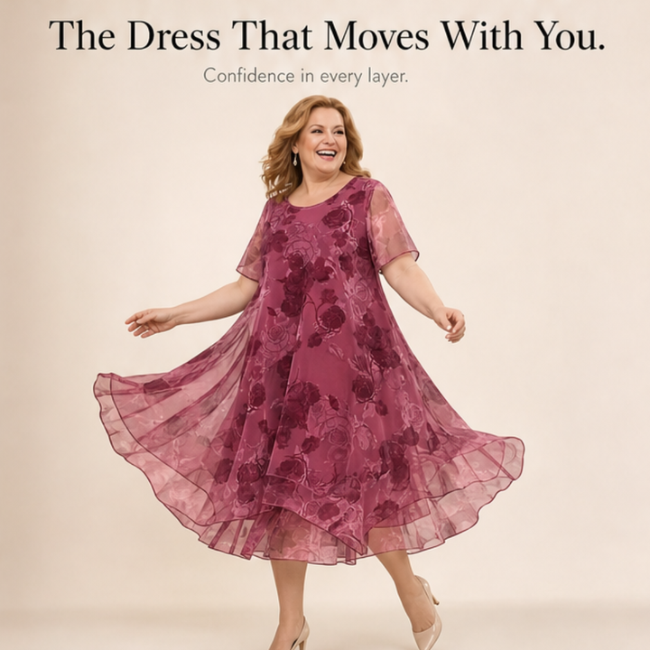 Florenza™ – Layered Chiffon Floral Dress