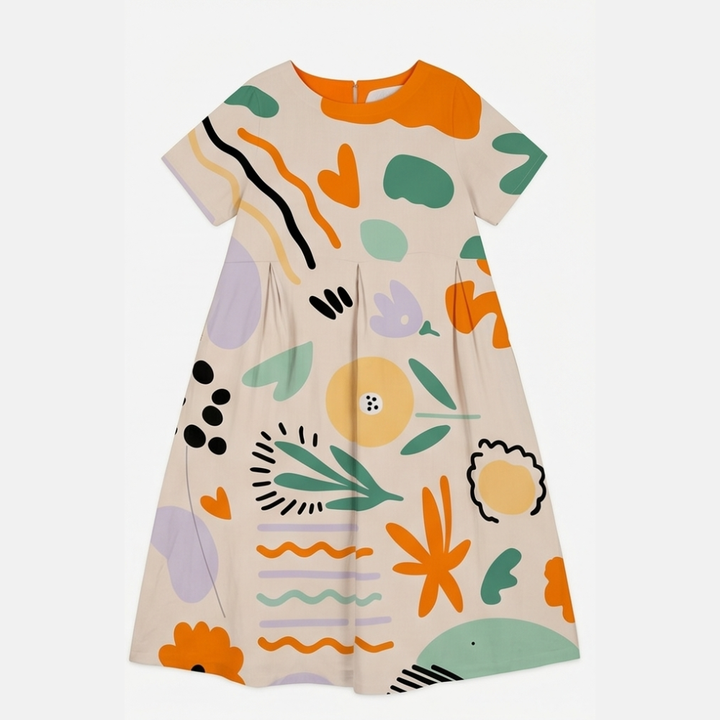Luna™ – Artsy Print Midi Dress for Curves