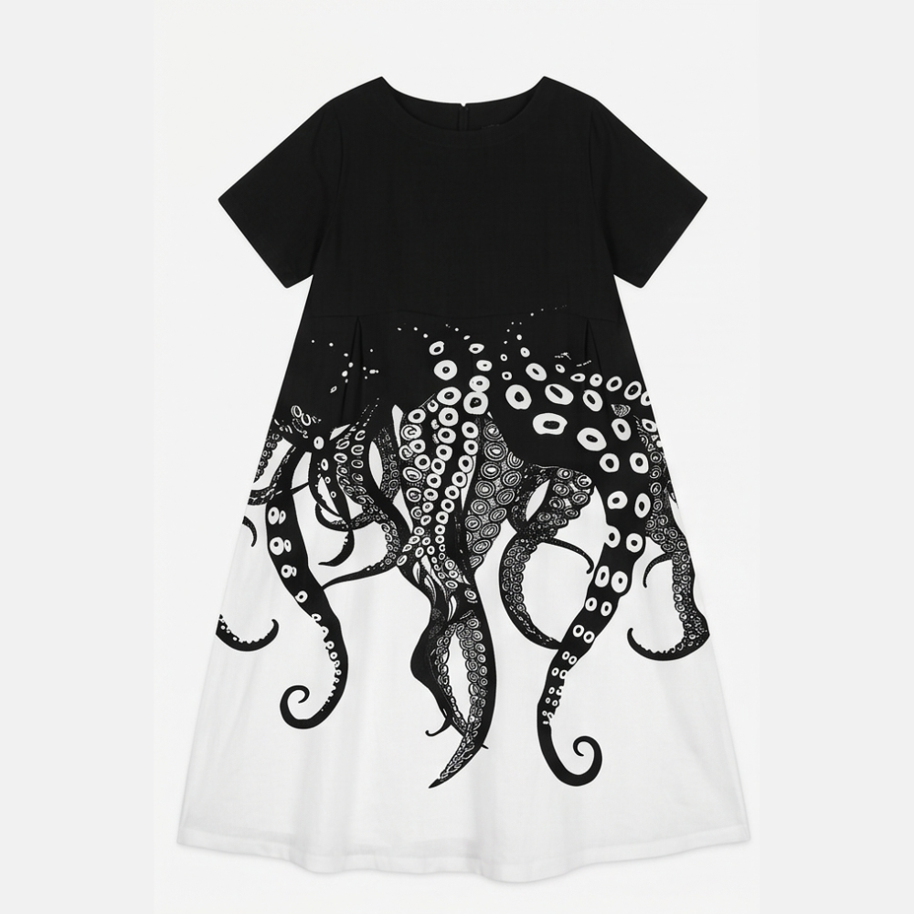Luna™ – Artsy Print Midi Dress for Curves