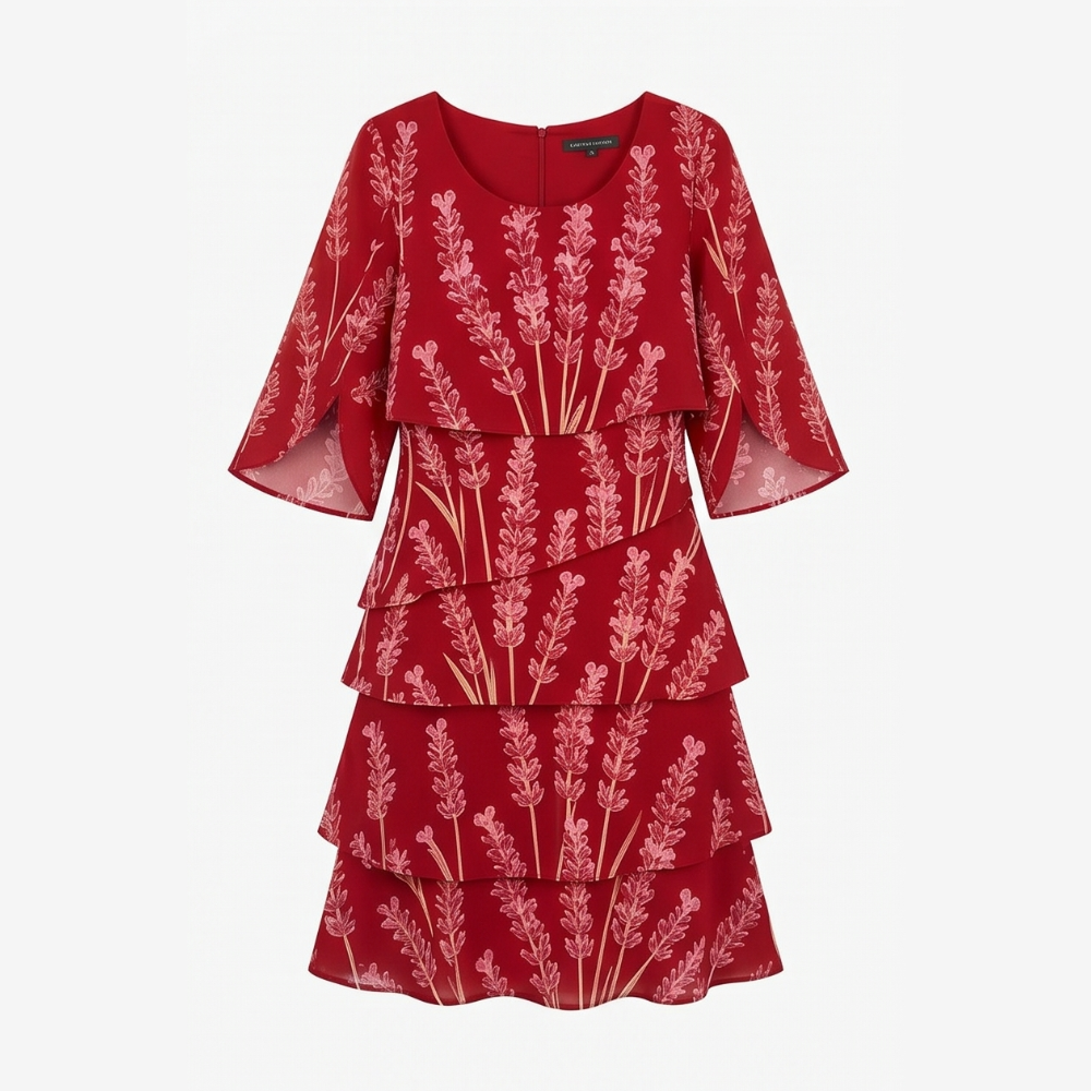 Lumielle™ Tiered Floral Midi Dress for Special Occasions