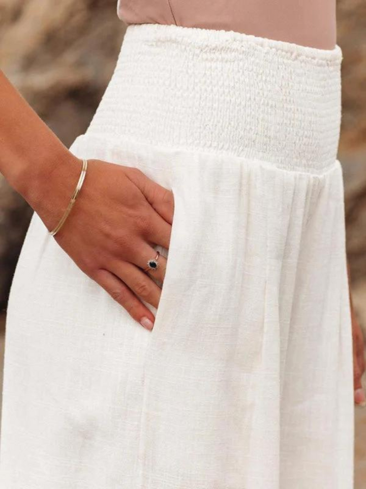 Zayrah | Linen Wide-Leg Beach Pants